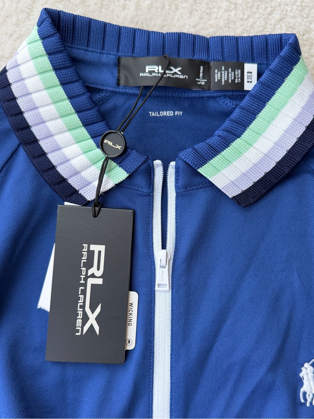 BNWT Polo by Ralph Lauren RLX Blue Short-Sleeve Golf Polo - Picture 2 of 4